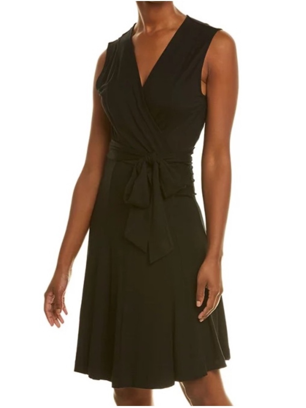 Diane Von Furstenburg Jasmine Black Knit Wrap Dress NWT Stretch Sz Large Classic